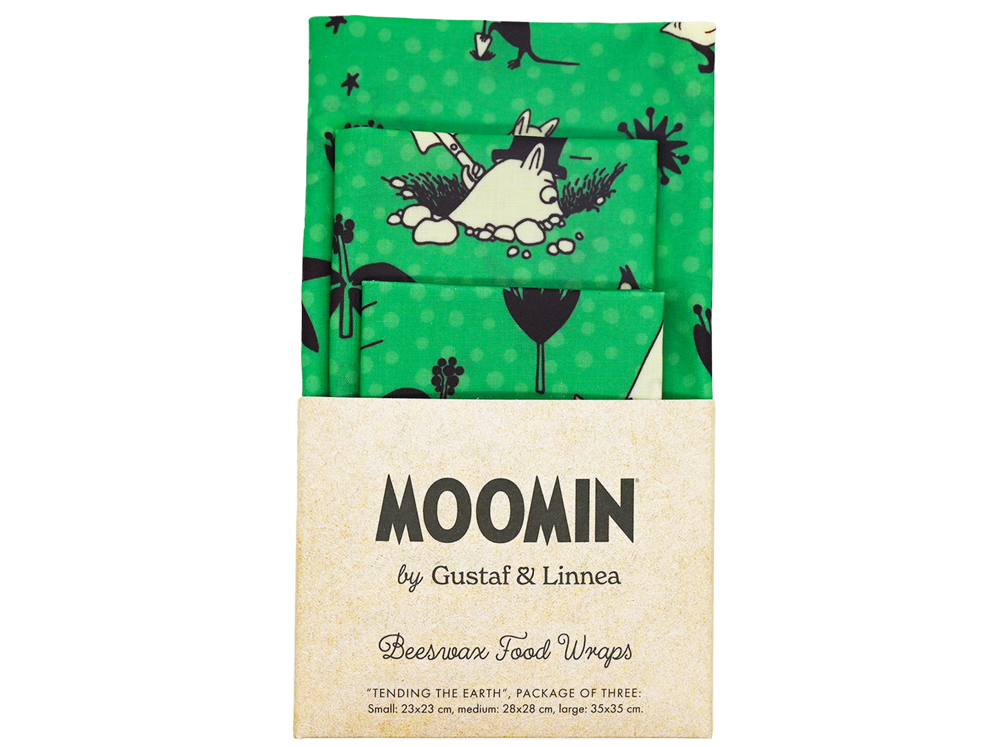 Mummitrollet - Beeswax Wrap "Tending the Earth" - Sett med 3 stk