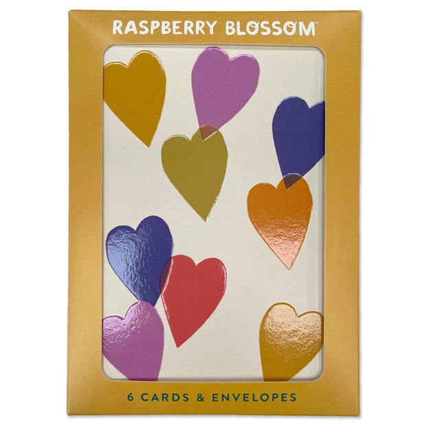 Rainbow & Hearts - 6pk kort