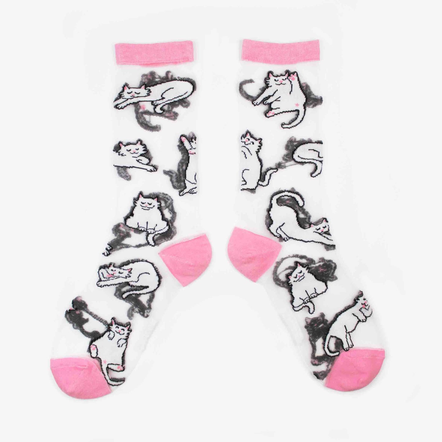 White Cat Sheer Socks