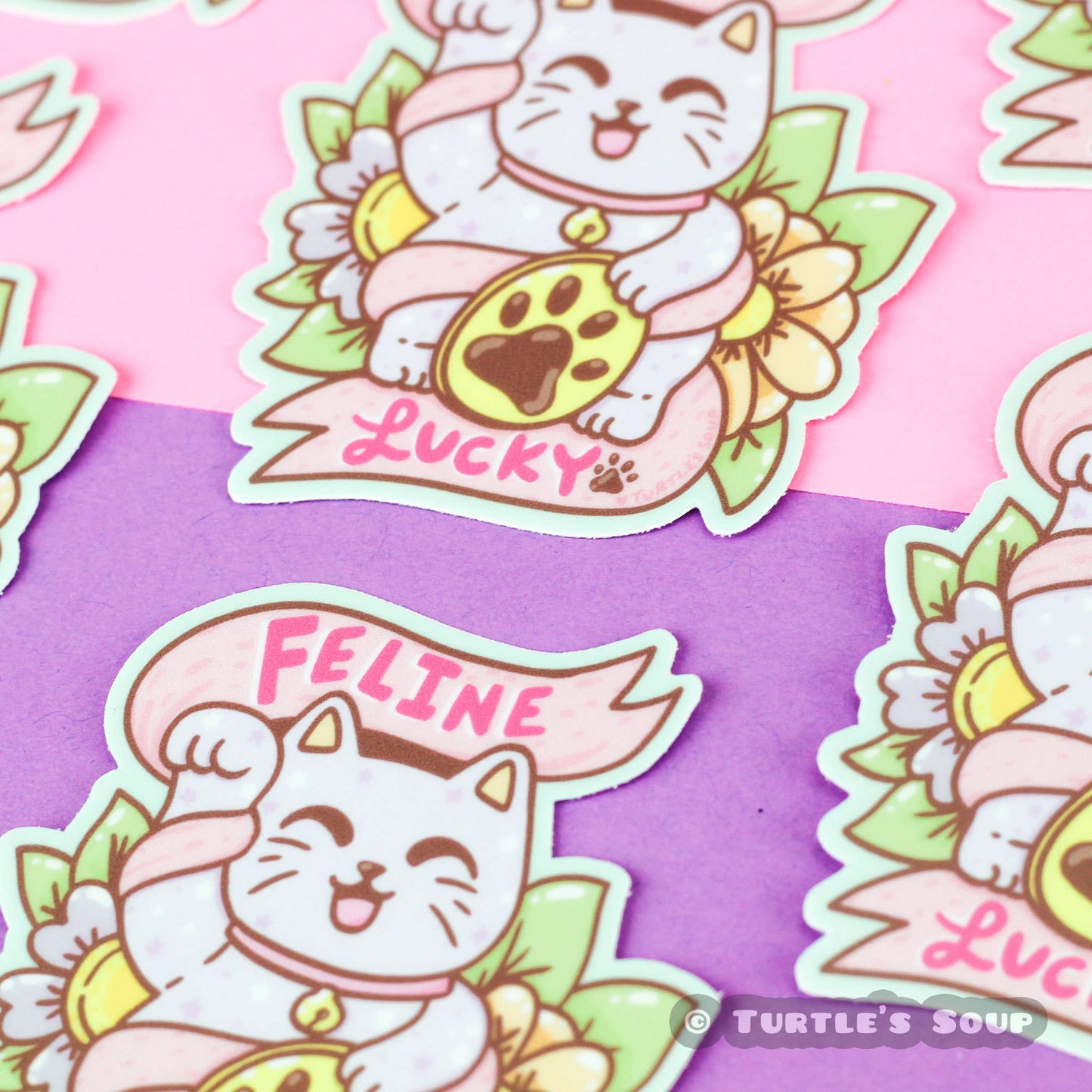 Neko Maneki Feline Lucky - Klistremerke