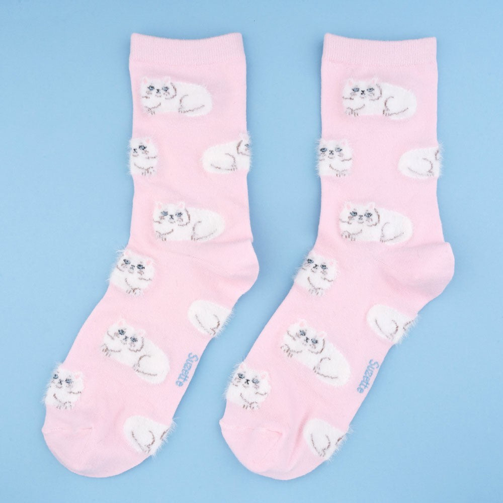 Persian White Cat Socks