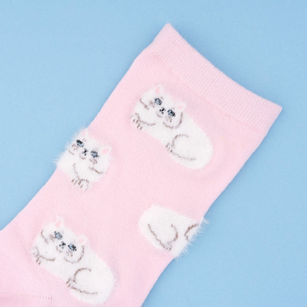 Persian White Cat Socks