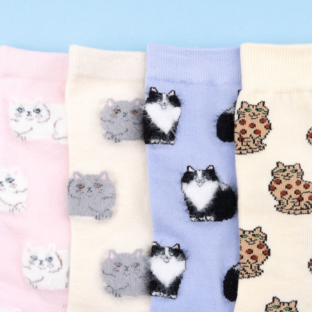 Persian White Cat Socks