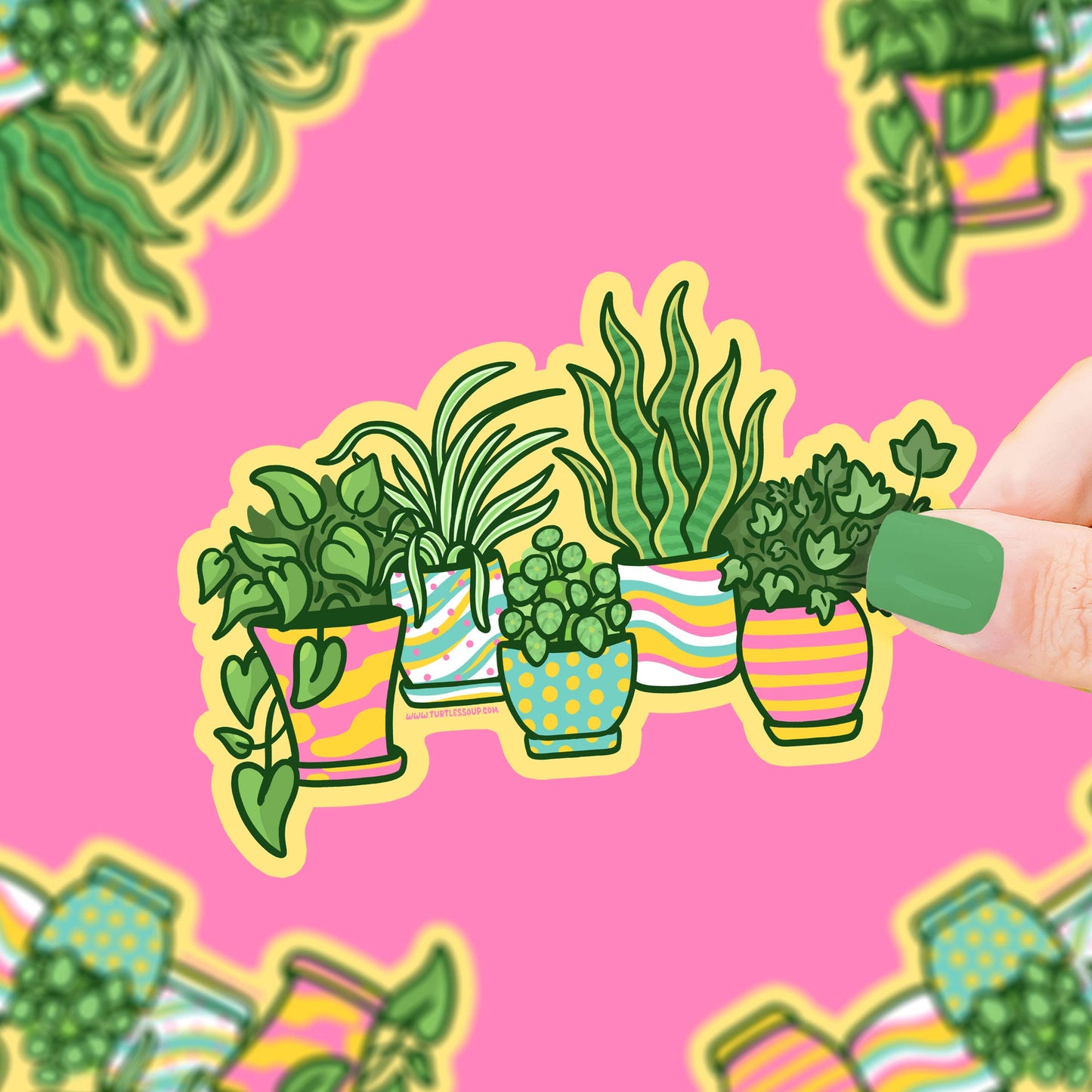 Potted House Plants - Klistremerke