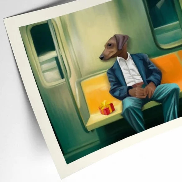 Noah on the subway - 30 x 40 cm