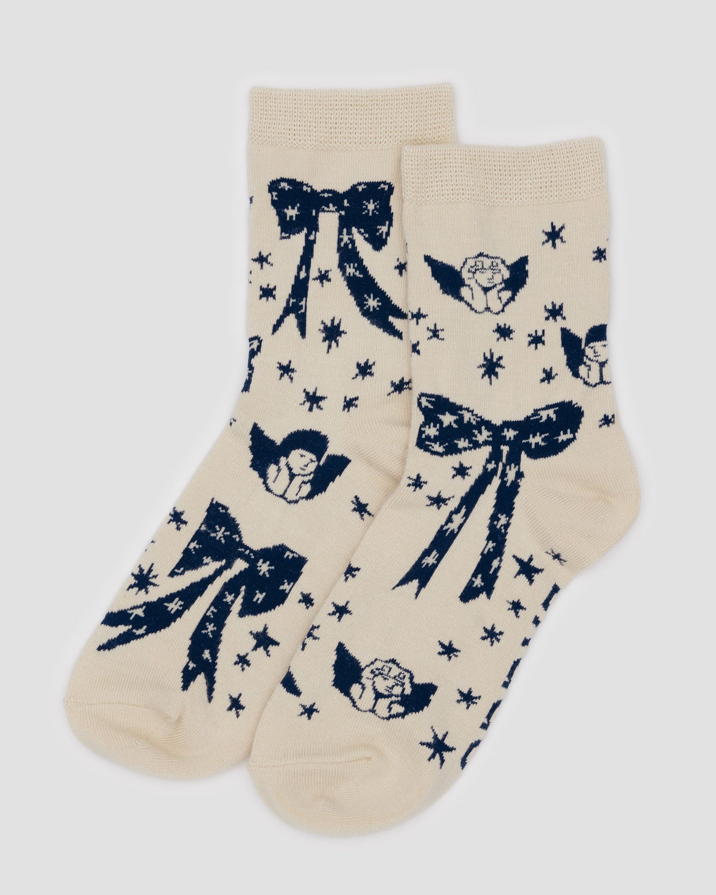 BAGGU Crew Sock - Cherub Bows