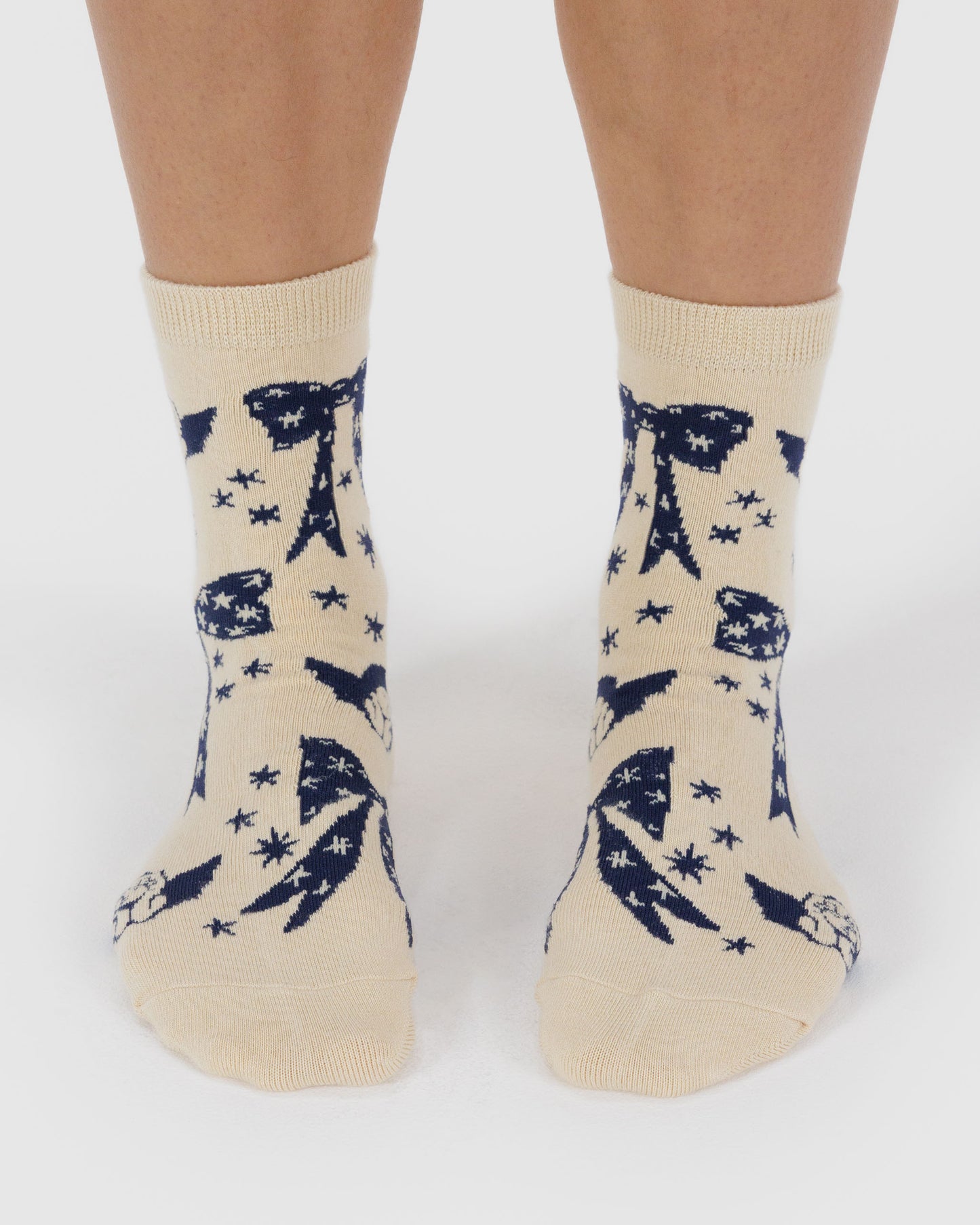 BAGGU Crew Sock - Cherub Bows