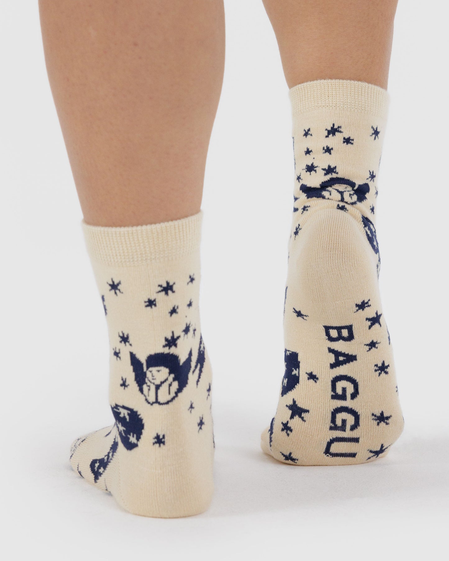 BAGGU Crew Sock - Cherub Bows