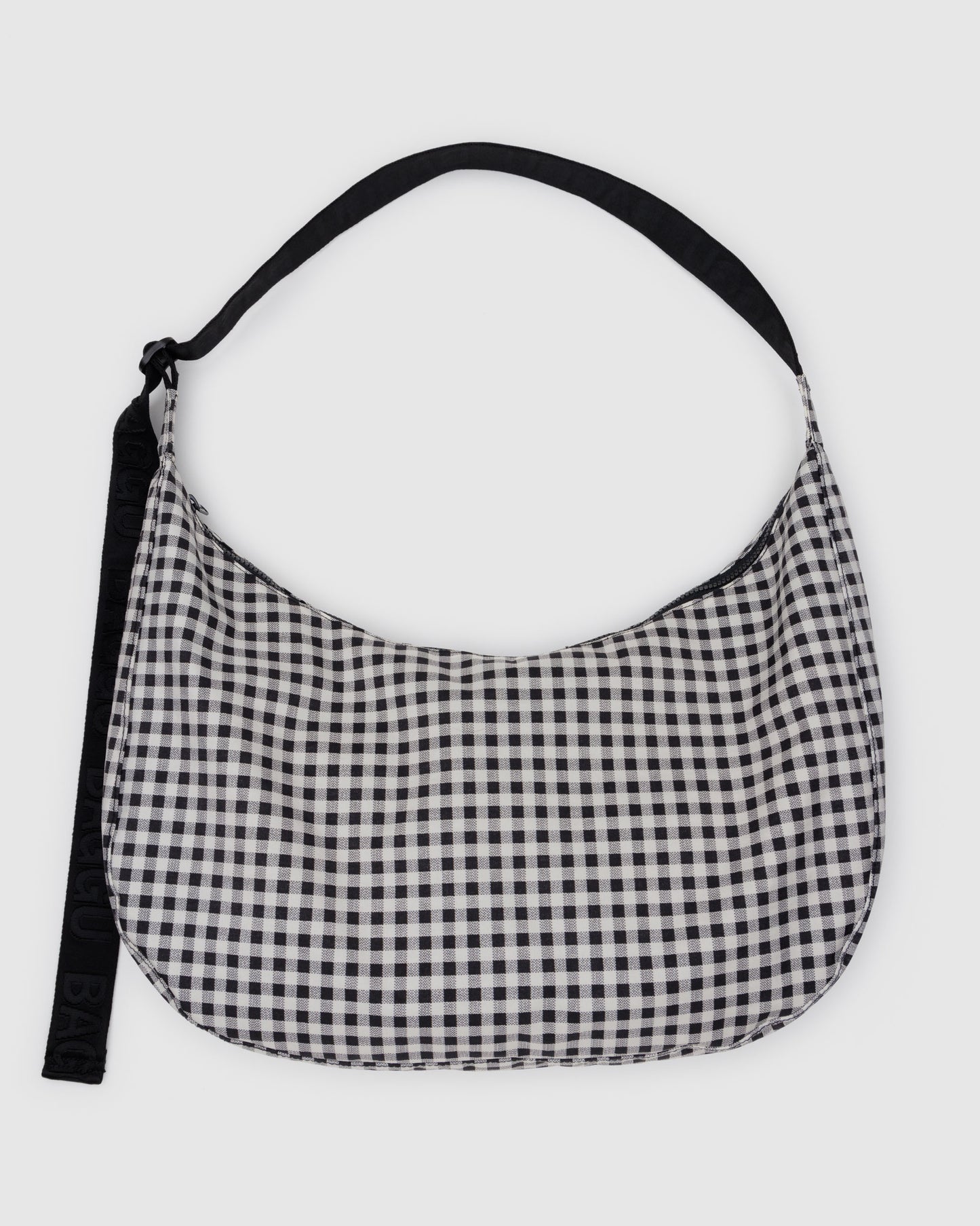 BAGGU Large Crescent Bag - Black & White Gingham