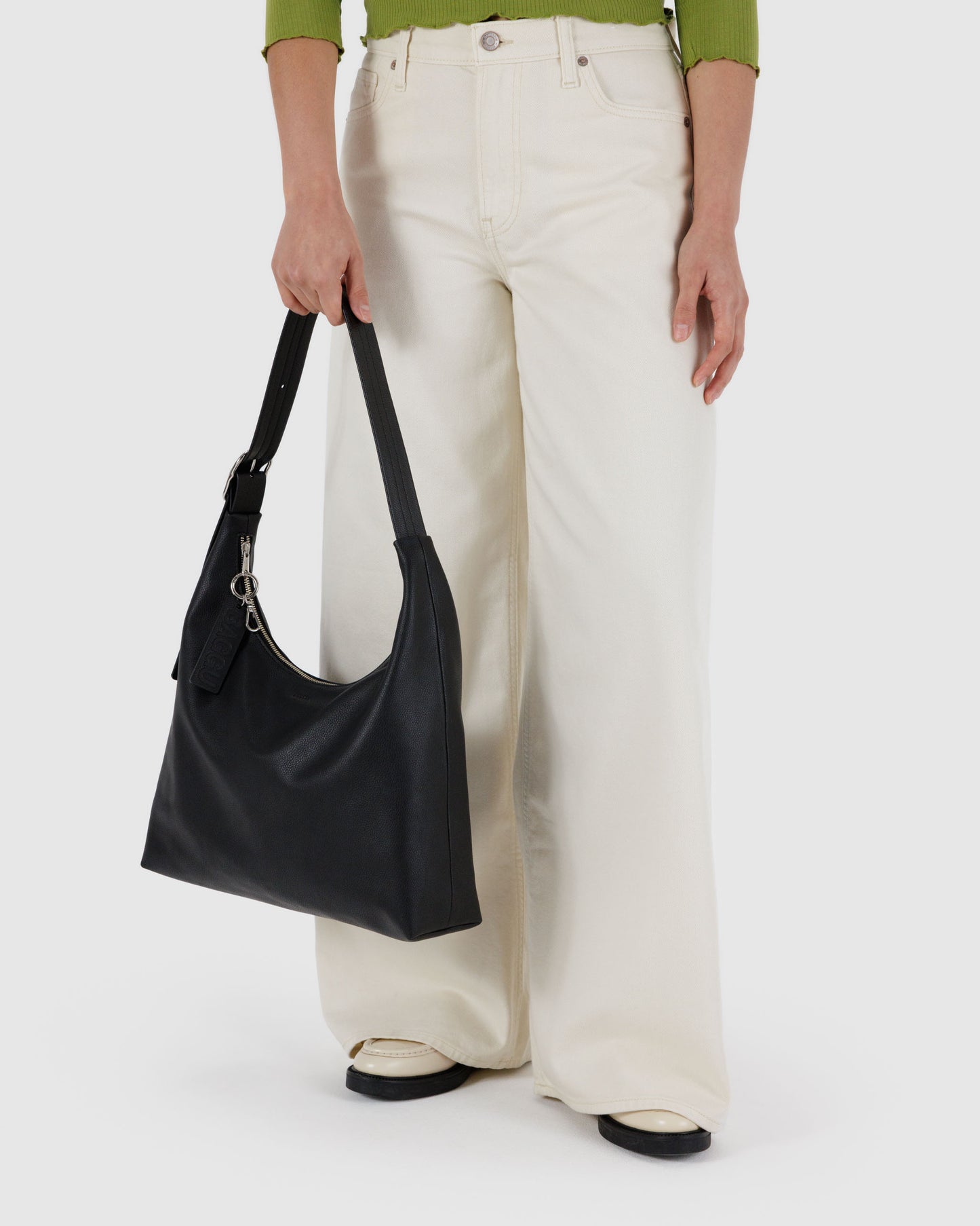 BAGGU Recycled Leather Shoulder Bag - Black