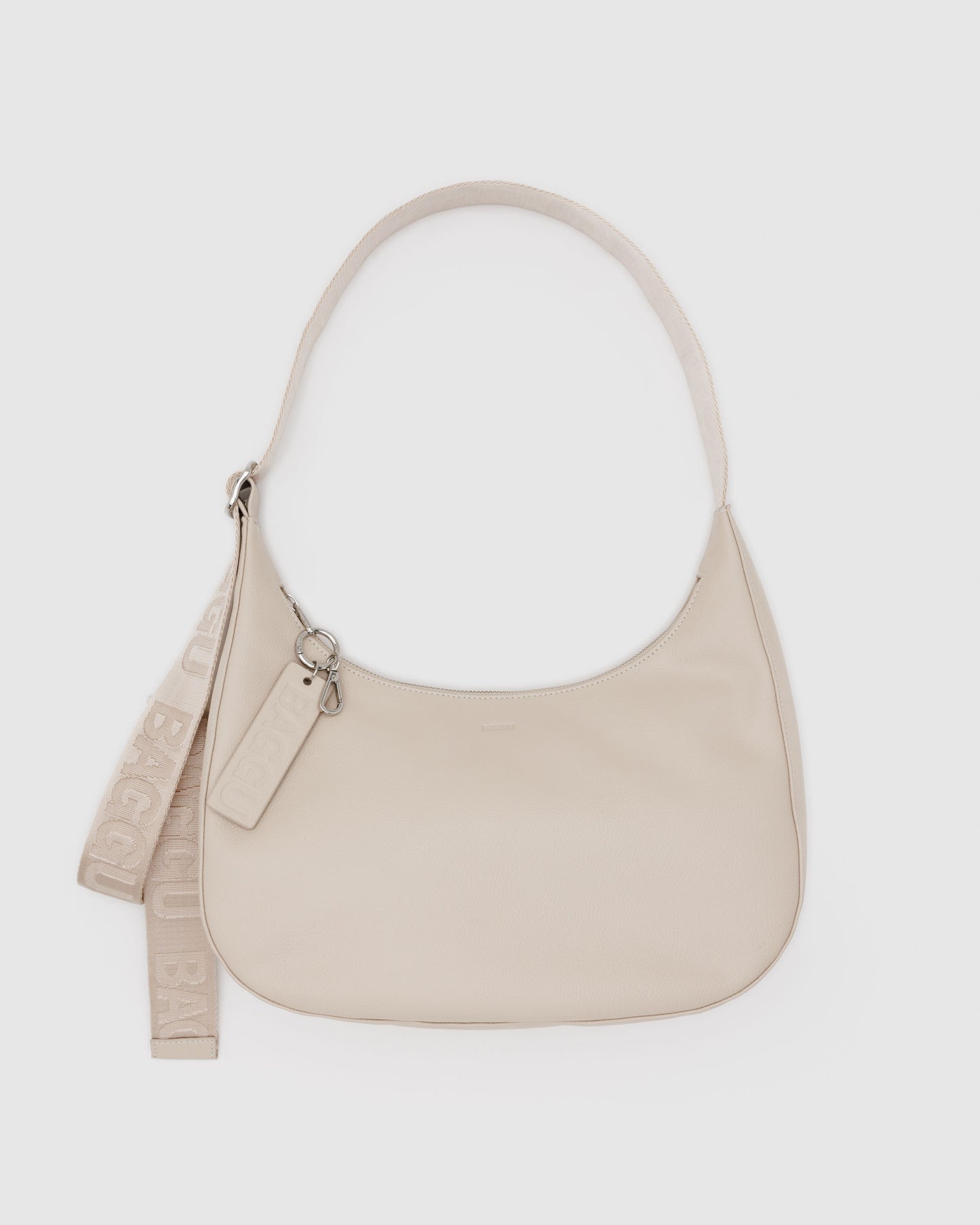 BAGGU Recycled Leather Crescent Bag Medium - Stone