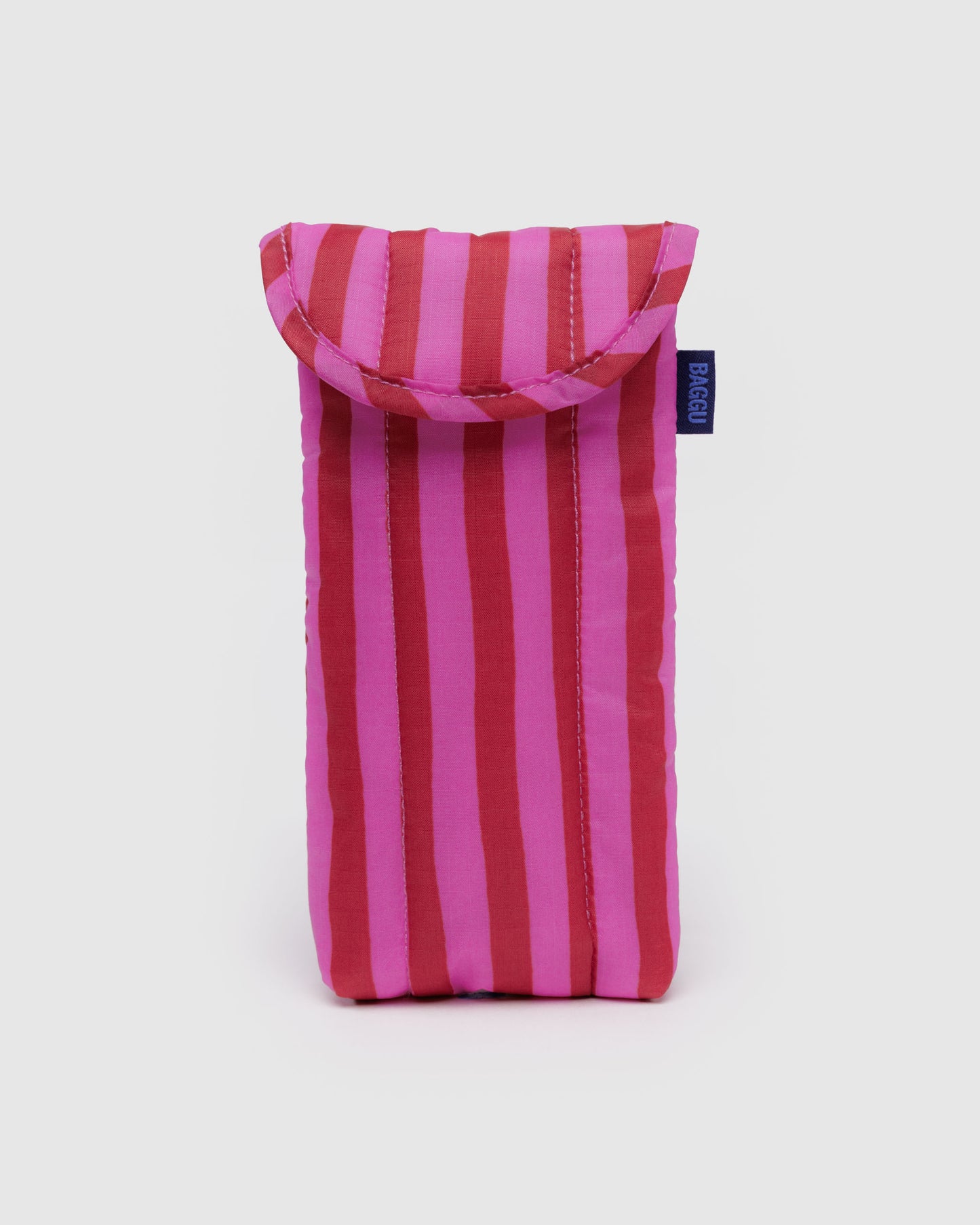 BAGGU Puffy Glasses Sleeve - Pink & Red Painted Stripe