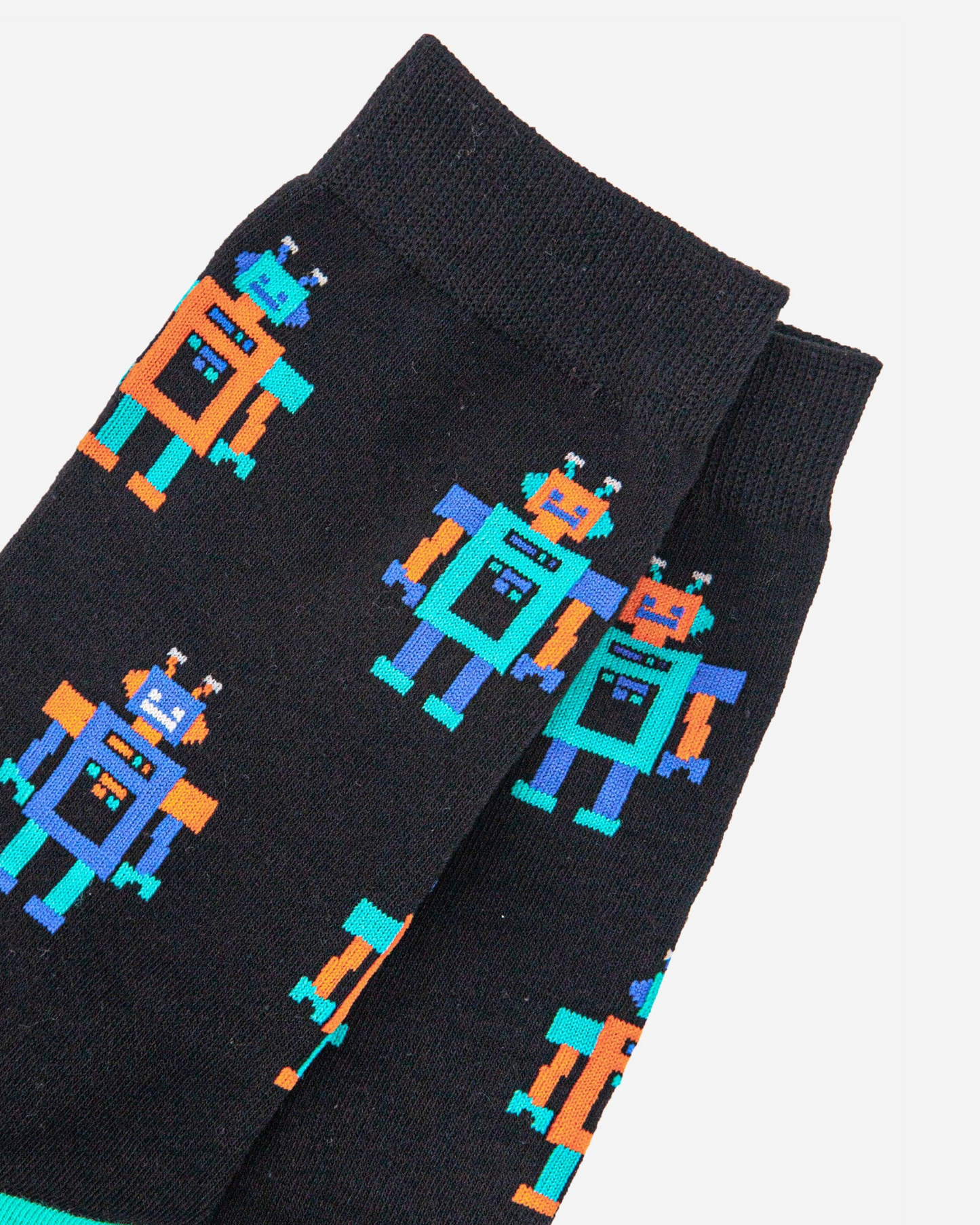 Bambussokker Retro Robot Sort Str. 41-45