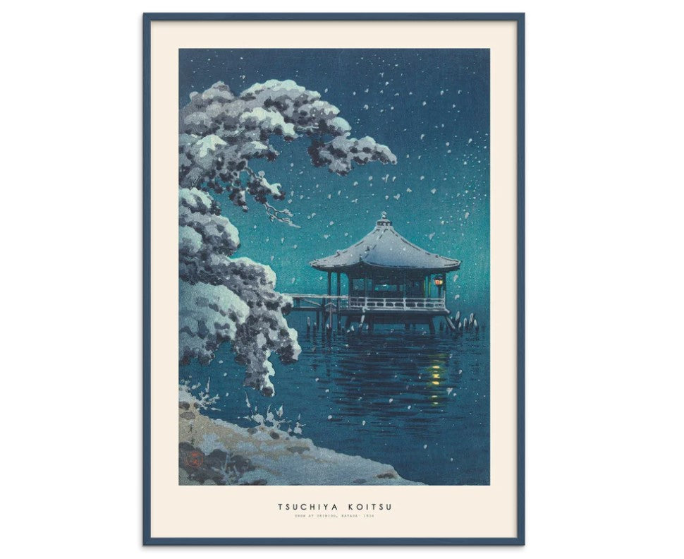 Tsuchiya Koitsu - Snow at Ukimido A5 Innrammet