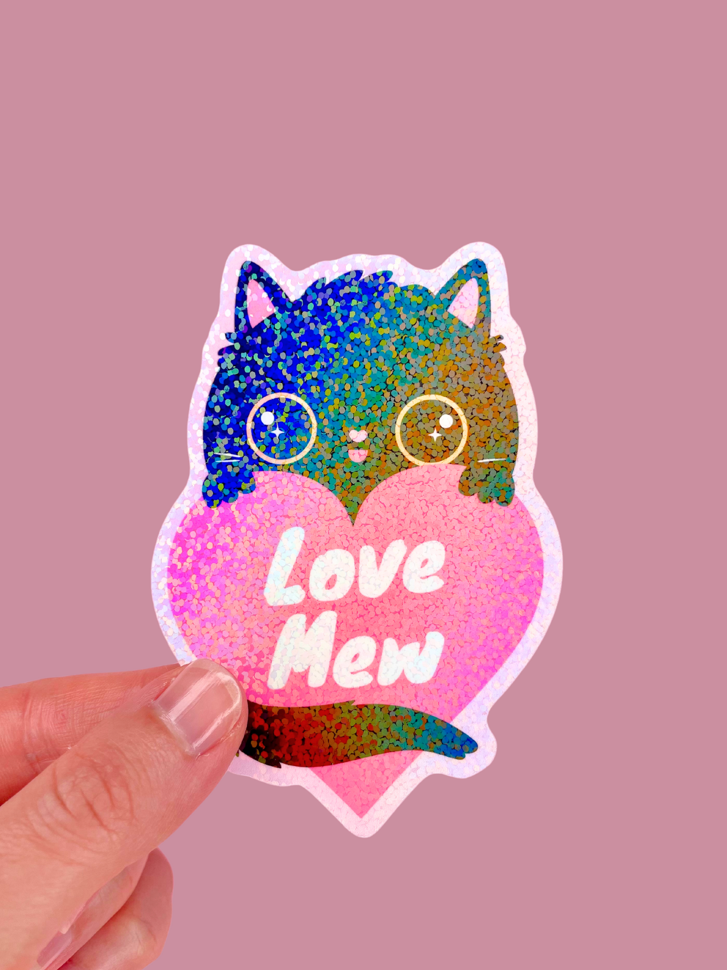 Love Mew Klistremerke Glitter