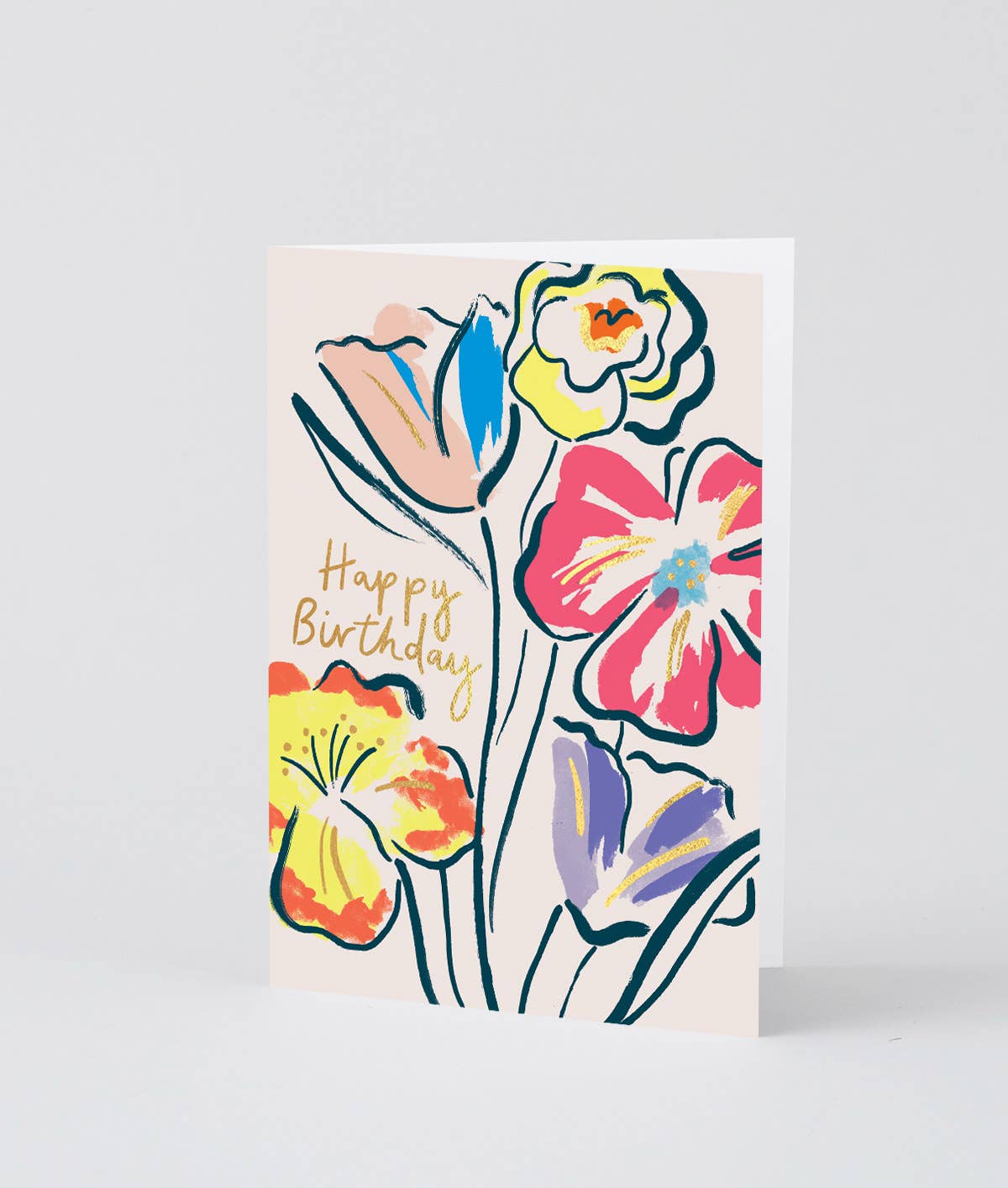 Floral Happy Birthday - Kort