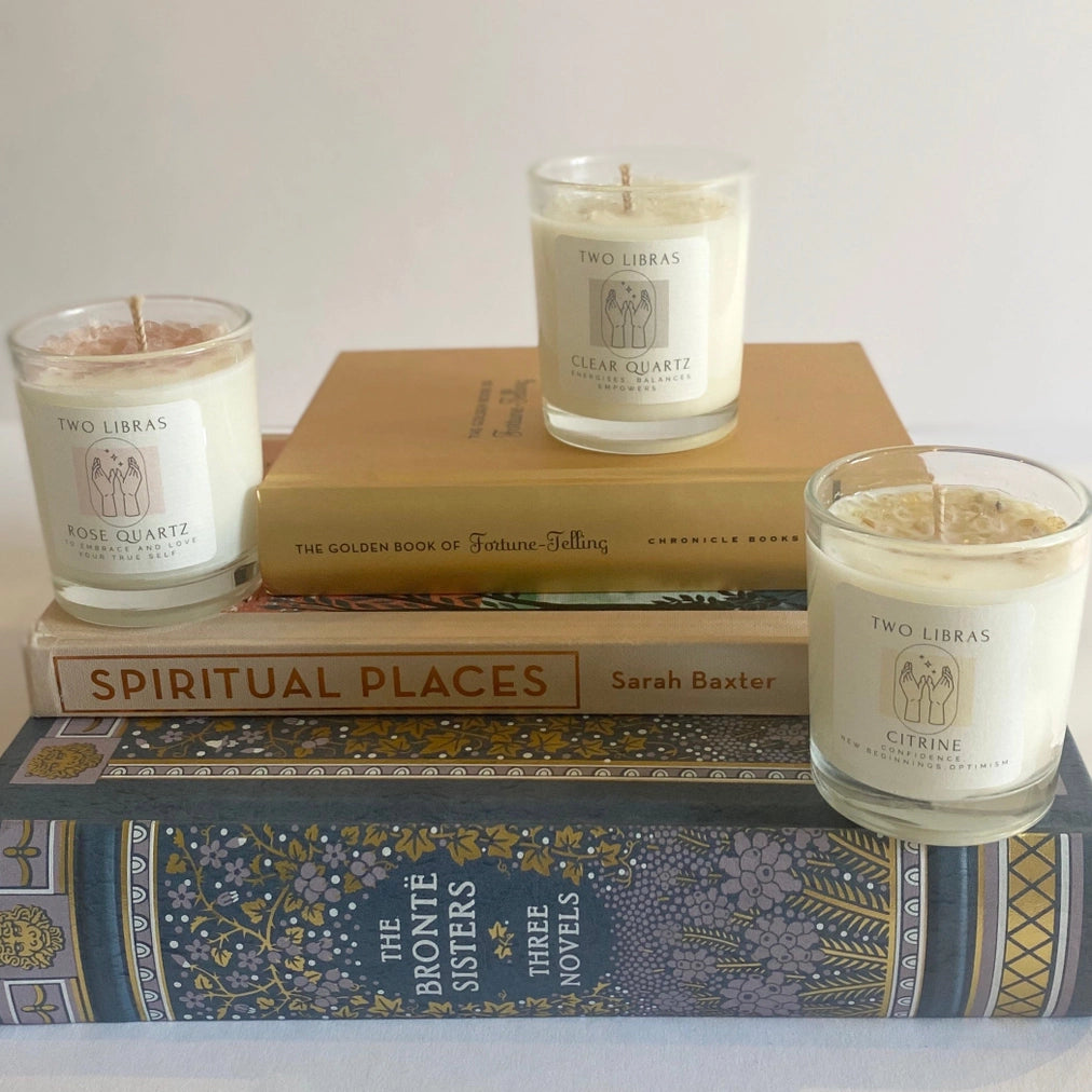 Sett med 3 Mini Crystal Intention Candles