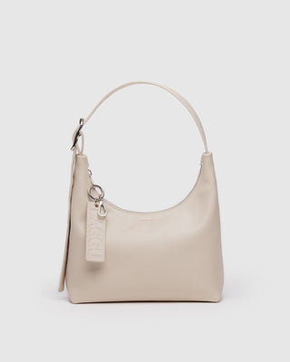 BAGGU - BAGGU Recycled Leather Shoulder Bag Mini - Stone - COLORPOP
