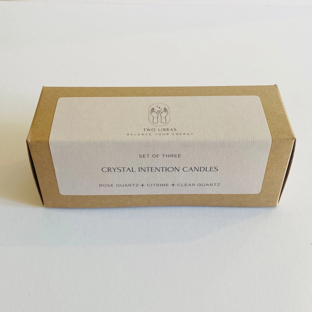 Sett med 3 Mini Crystal Intention Candles