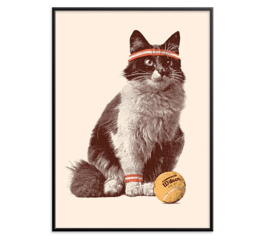 Kunstprint - Chat Tennis A5
