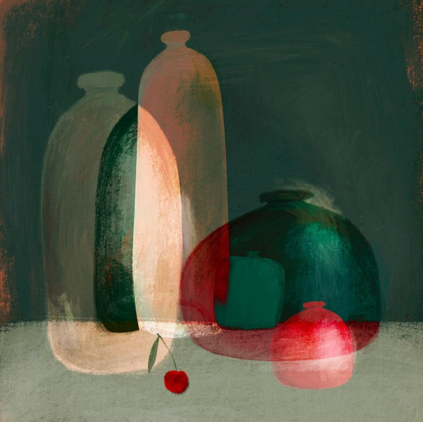 Still life cherry - 50 x 50 cm