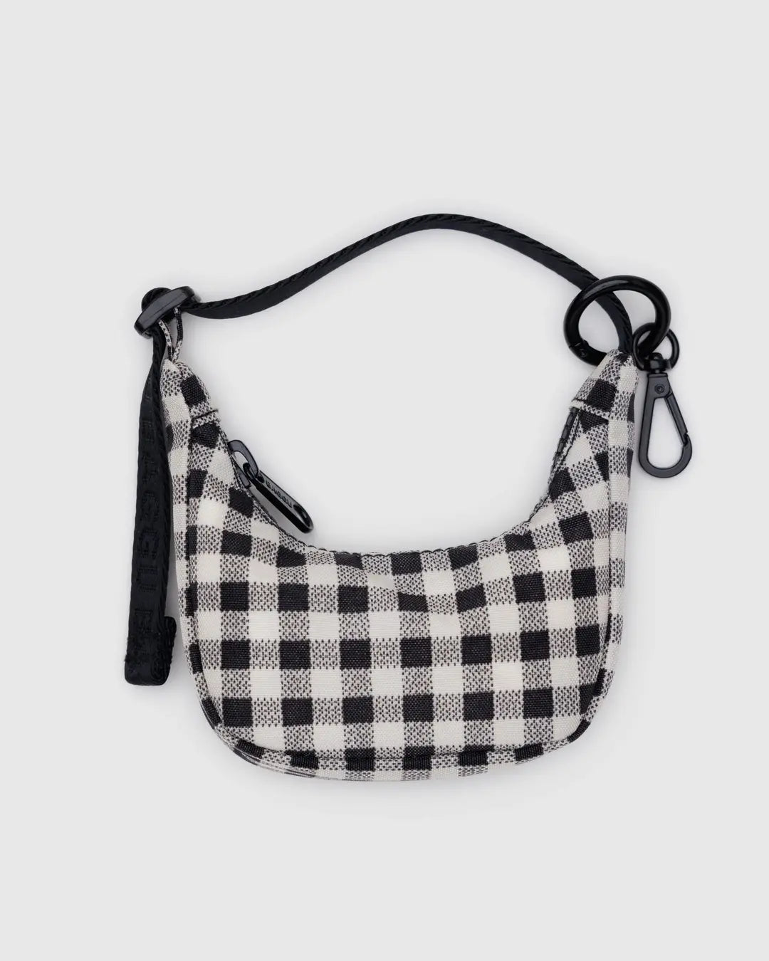 BAGGU Crescent Bag Charm - Black & White Gingham