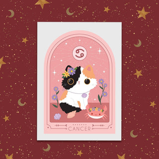 Paper Cat Club - Zodiac Kitty Art Print - Cancer - COLORPOP
