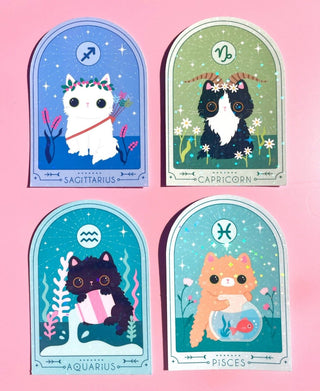 Paper Cat Club - Zodiac Kitty Stjernetegn - klistremerker - COLORPOP