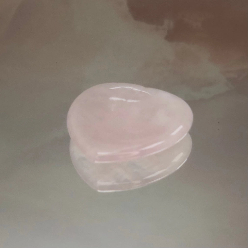 Rose Quartz Heart Worry Thumb Stone