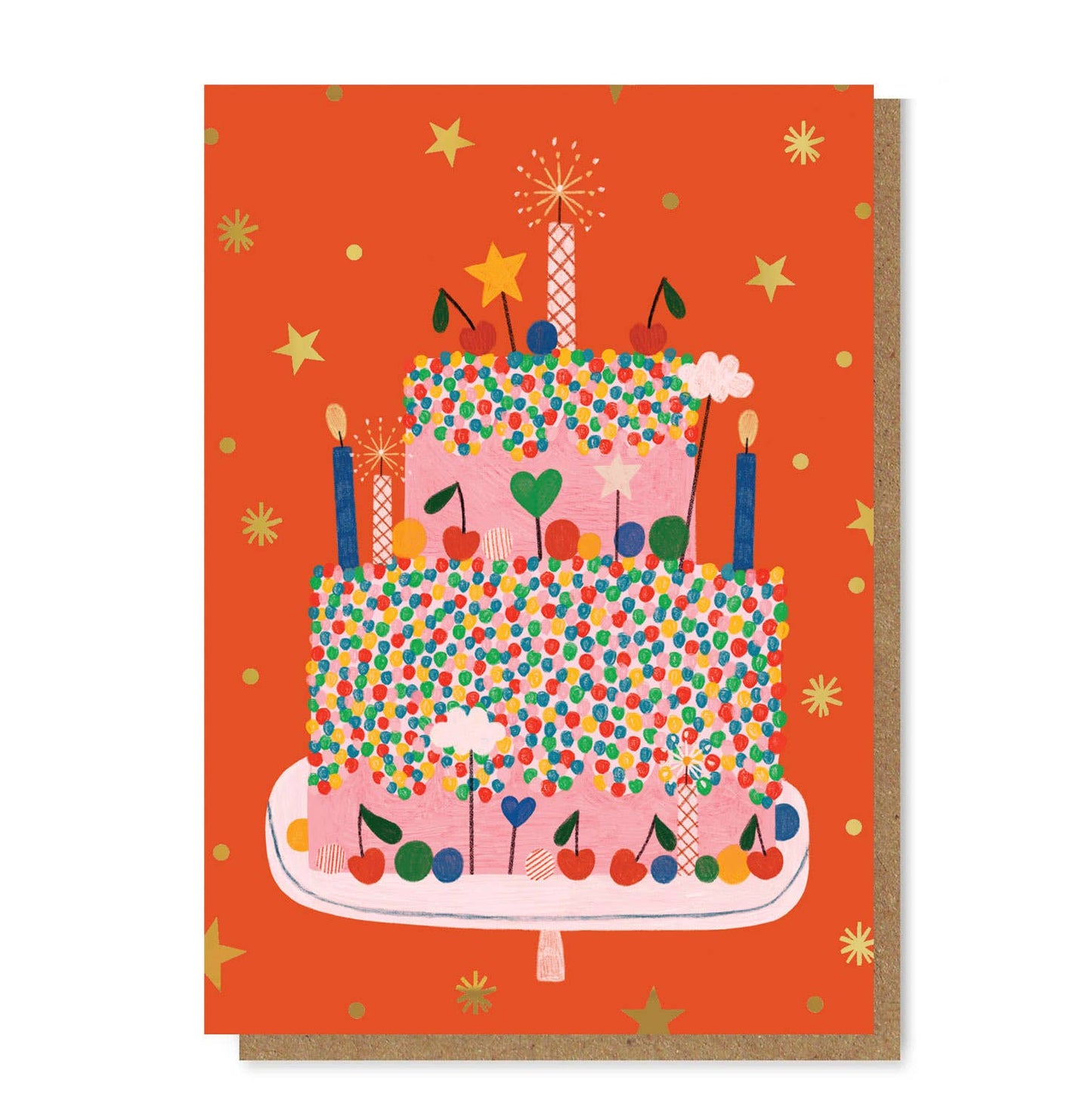 CELEBRATION CAKE gold foil - Kort