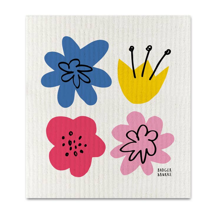 Badger & Burke - Four Flowers Kjøkkenklut/Svamp - COLORPOP