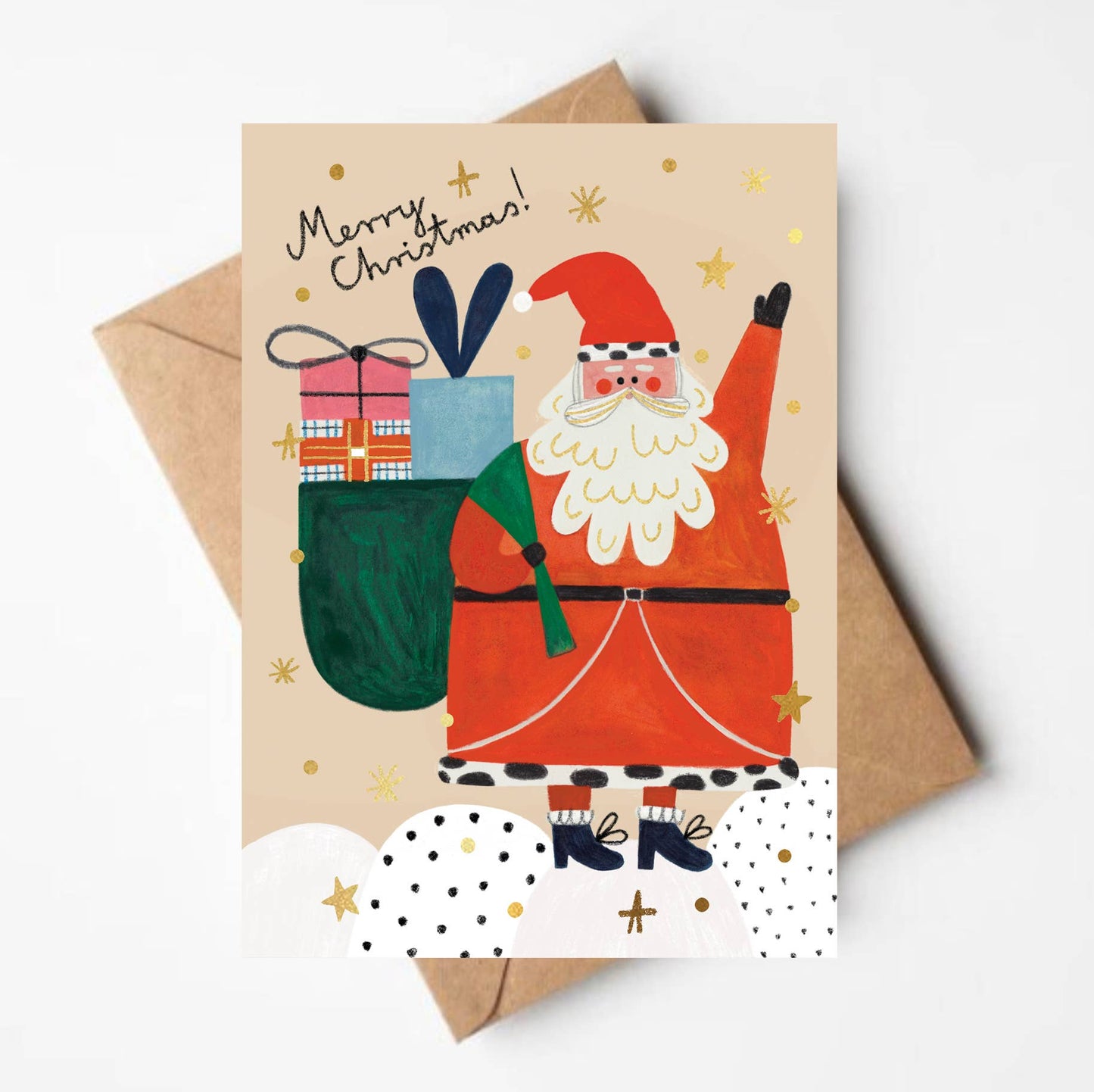 SANTA Gold Foil - Julekort