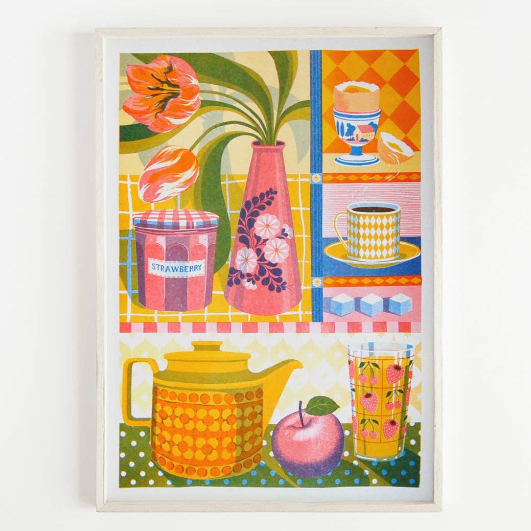 Printer Johnson - Teapot & Tulip - A3 Risograph Print - COLORPOP