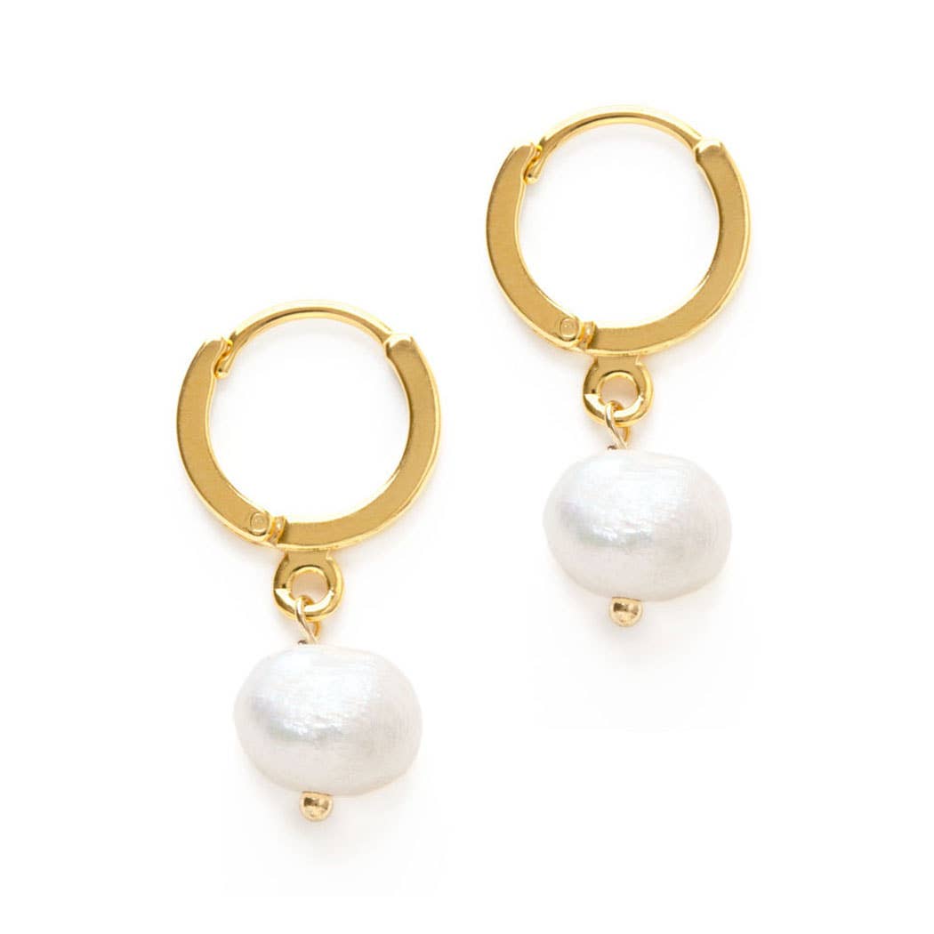 Freshwater Pearl Huggie Hoops