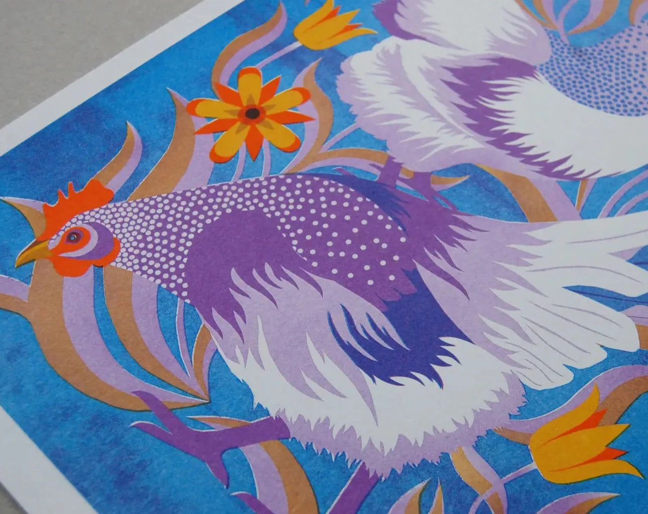Hens - A3 Risograph Print