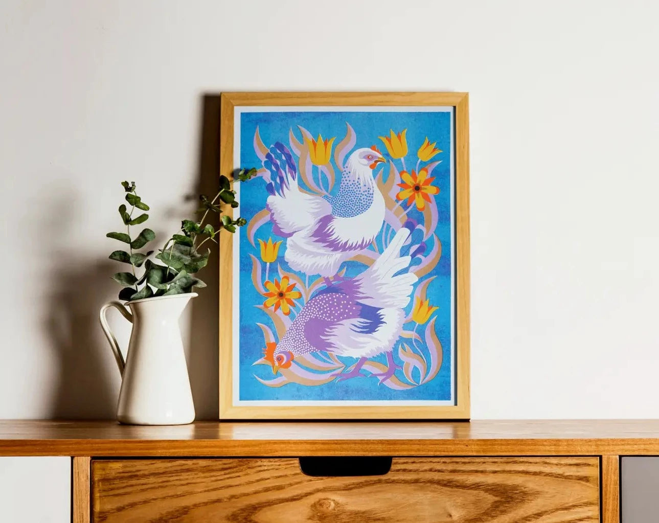 Hens - A3 Risograph Print