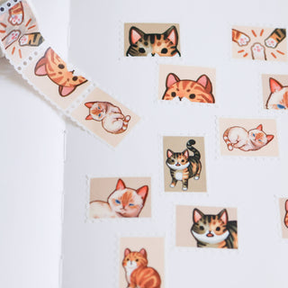 Søte ting med kattemoiv - washi tape, klistremerker, pins, kort med mer til katteeiere