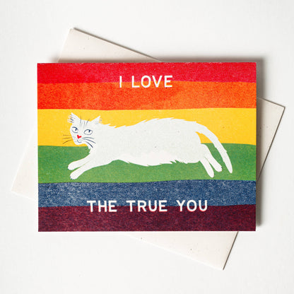 I Love The True You - Gay Pride Risograf Kort