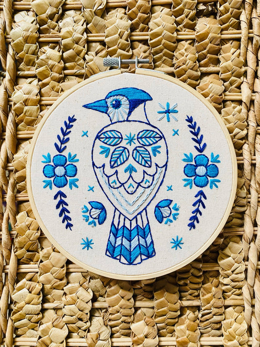 Folk Blue Jay - Broderi Kit