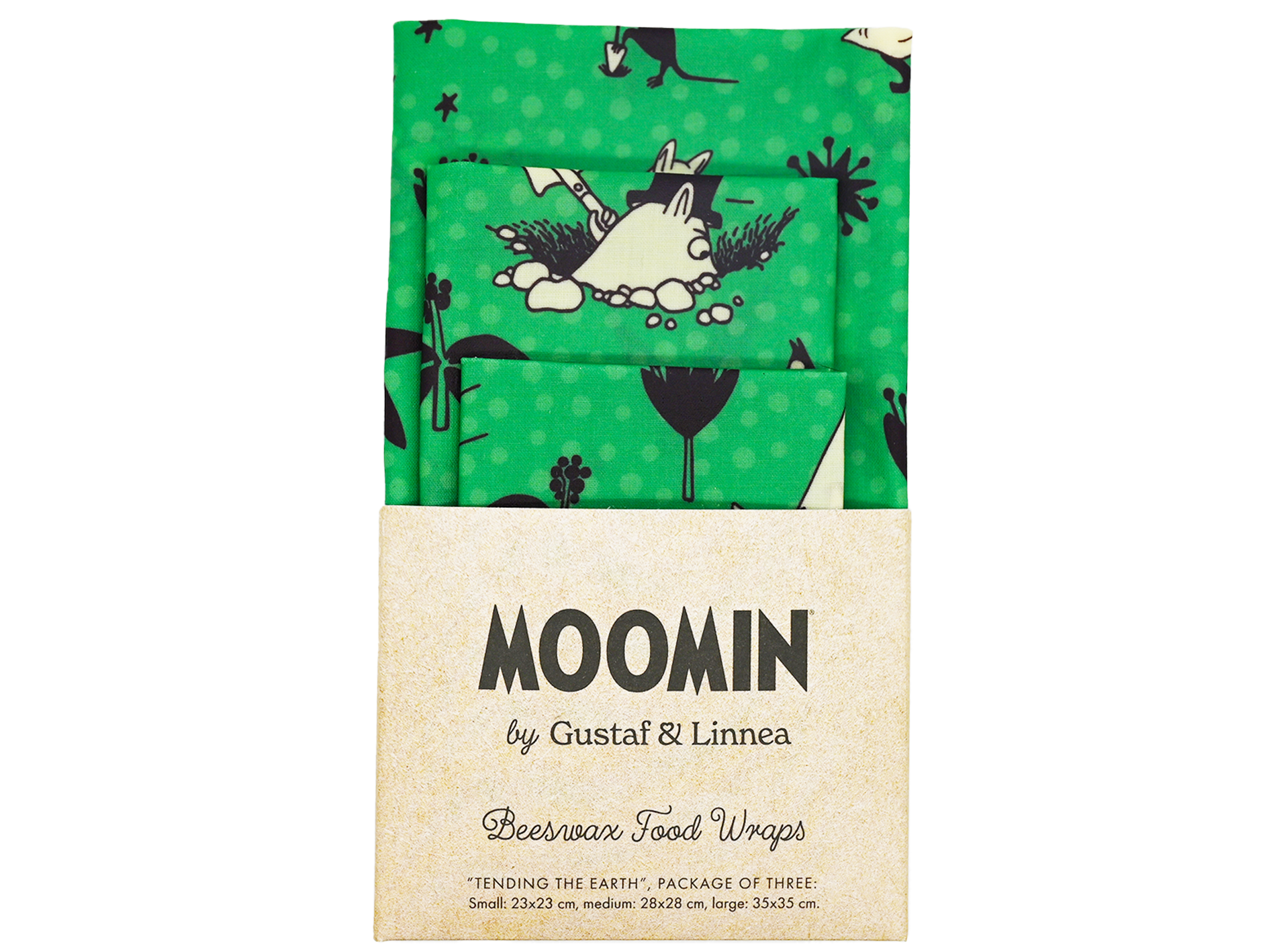 Mummitrollet - Beeswax Wrap "Tending the Earth" - Sett med 3 stk