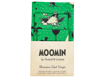 Mummitrollet - Beeswax Wrap "Tending the Earth" - Sett med 3 stk