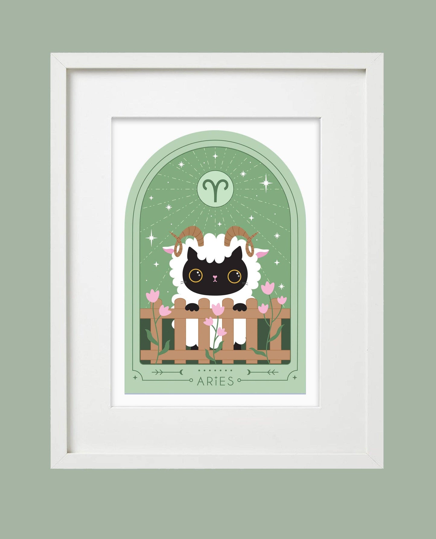 Zodiac Kitty Art Print - Aries