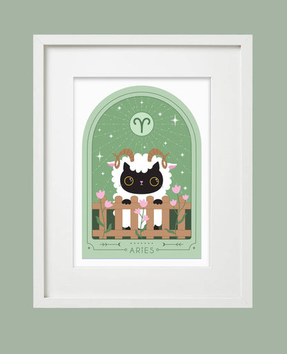 Zodiac Kitty Art Print - Aries