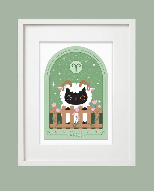 Zodiac Kitty Art Print - Aries