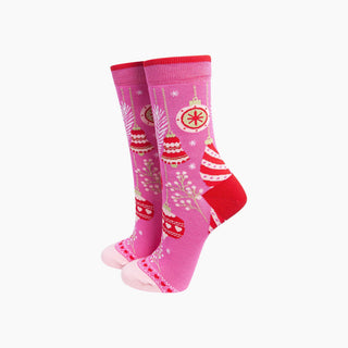 Bambussokker Julekuler Hot Pink Str. 36-40