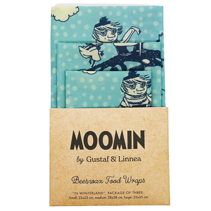 Mummitrollet - Beeswax Wrap "In Winterland" - Sett med 3 stk