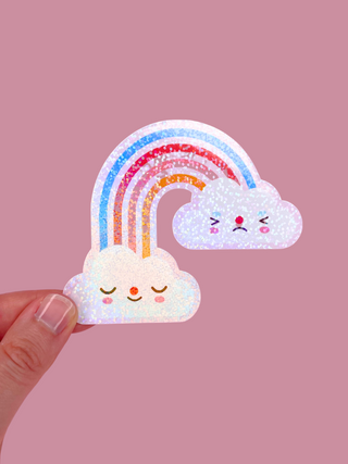 Rainbow Glitter Klistremerke