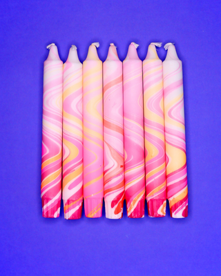 Kronelys - Marble Neon - Rosa