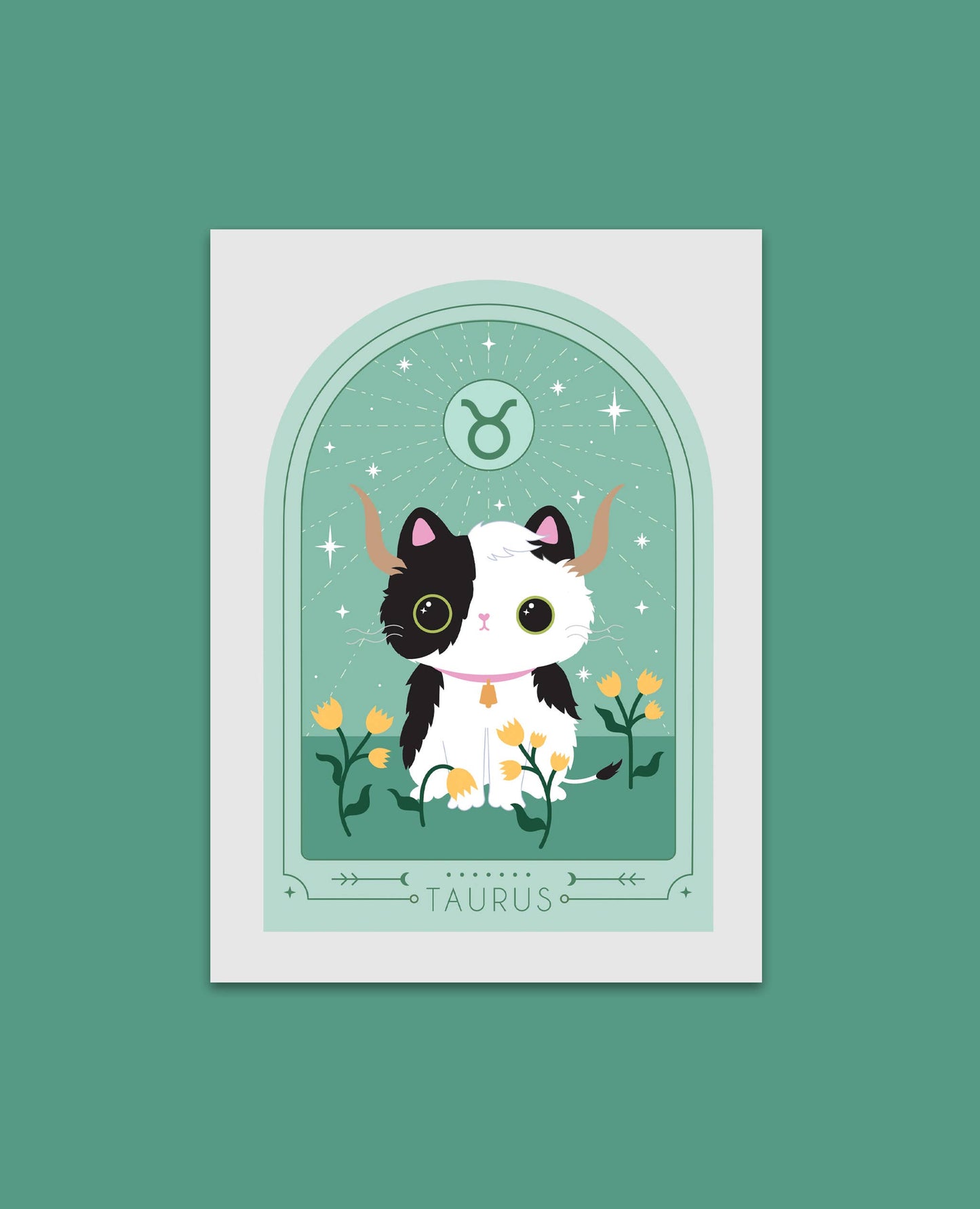 Zodiac Kitty Art Print - Taurus