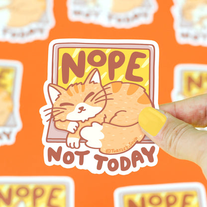 Nope Not Today Kitty - Klistremerke